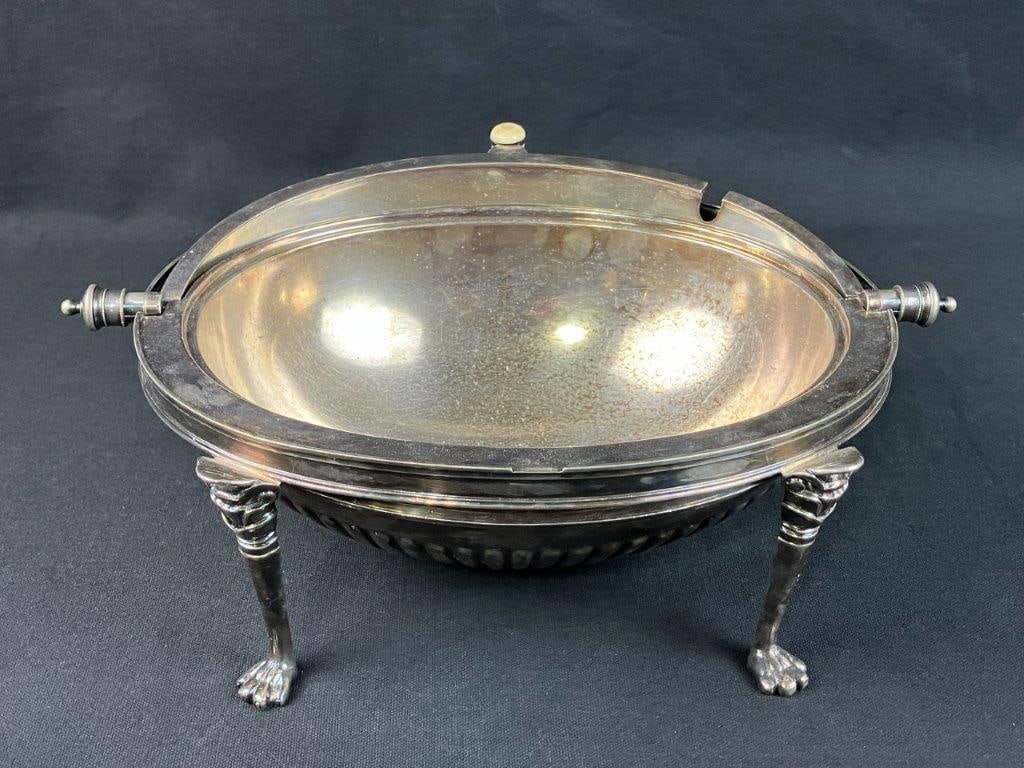 Silver Plated Revolving Dome Chafing Dish Food Warmer - 4