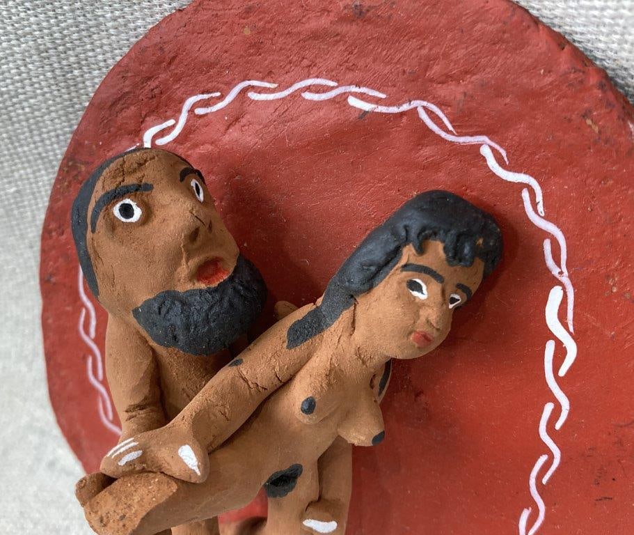 Kama Sutra Figural Ceramic Plaque - 4