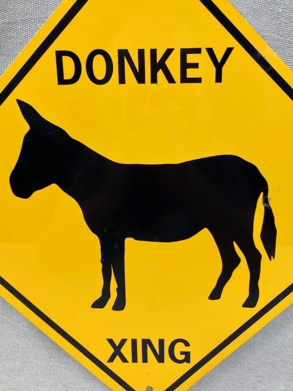 Donkey Crossing Sign - 2