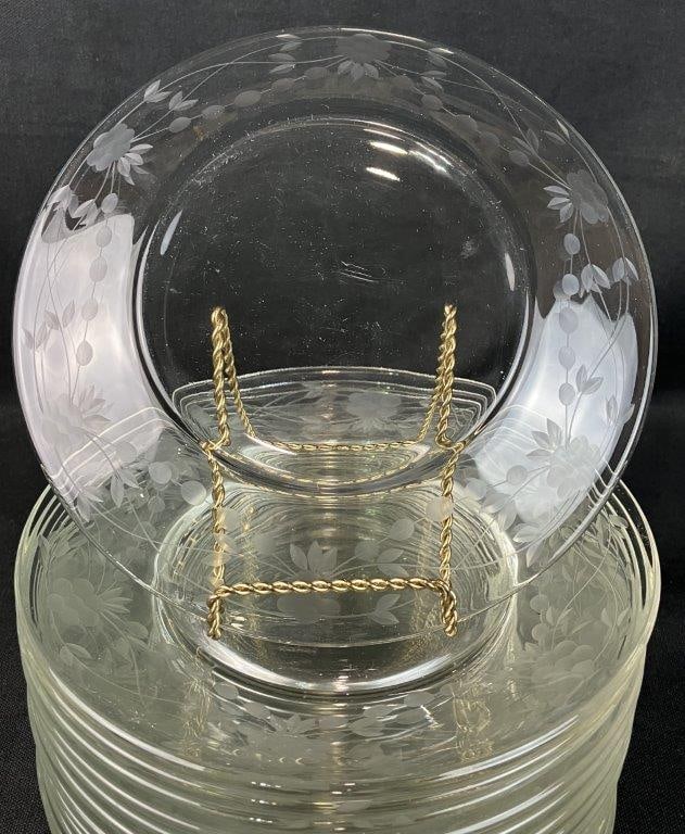 Sixteen Etched Glass Plates - 3