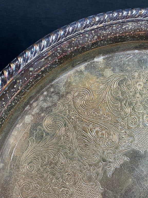 Silverplate Tray and Covered Serving Dish - 2