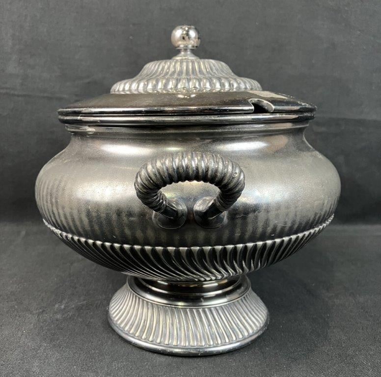 Silverplate Tray and Covered Serving Dish - 6