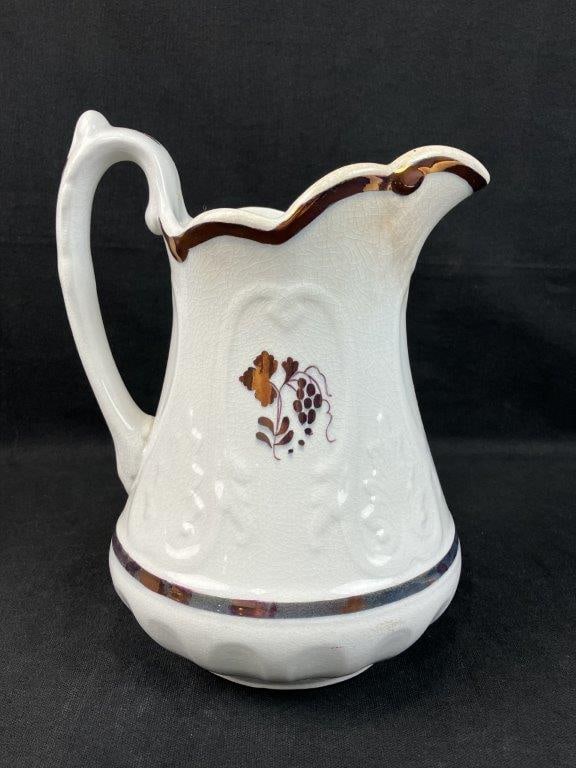 Decorated Ironstone Pitcher - 4