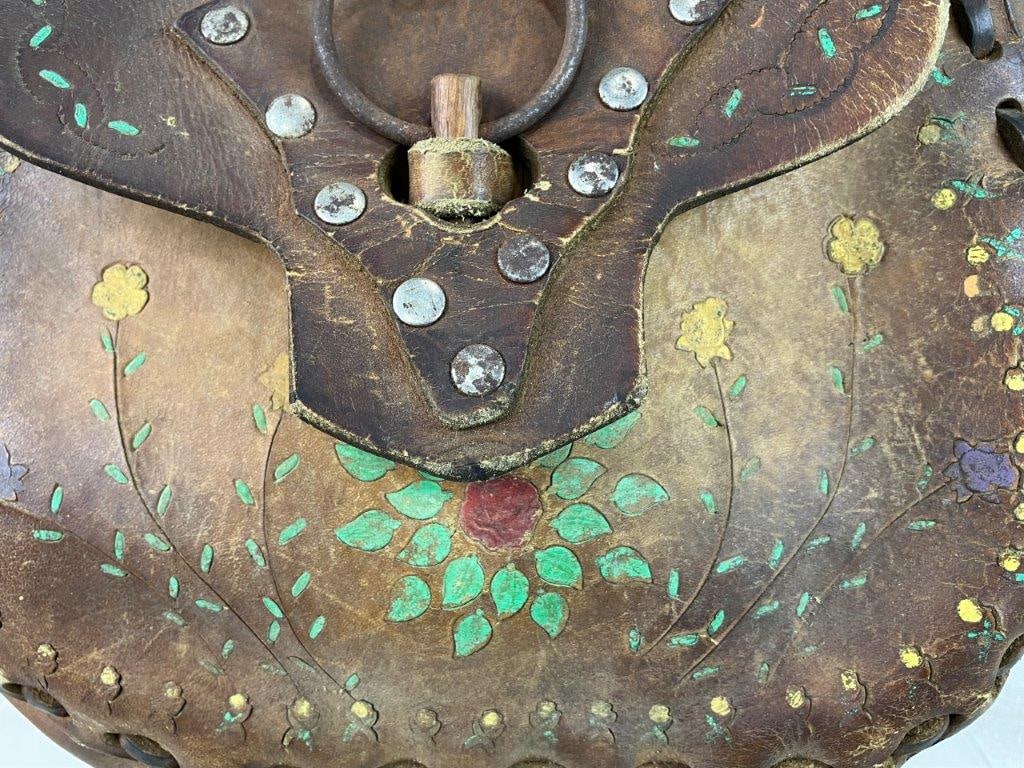 Western Hand-Tooled Leather Saddle Bag Purse - 2