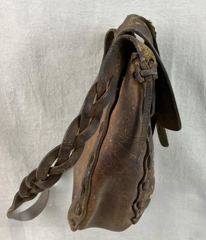 Western Hand-Tooled Leather Saddle Bag Purse - 5