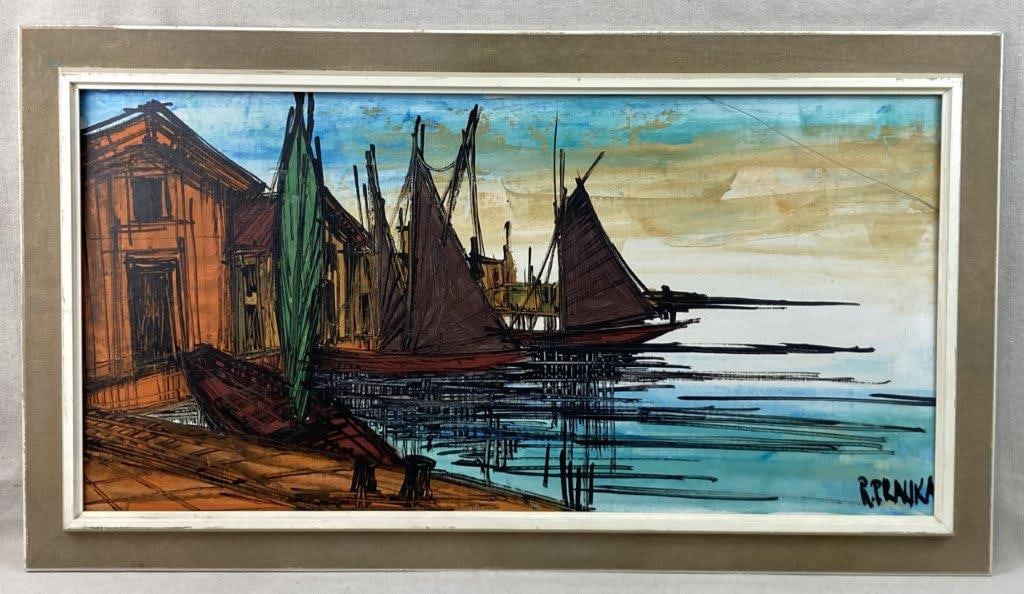 Modernist Sailboat Seascape Painting (1 of 6)