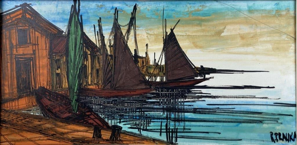Modernist Sailboat Seascape Painting - 2