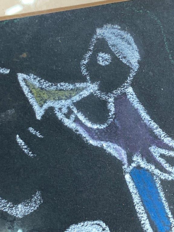 Musical Performance Crayon Drawing - 3
