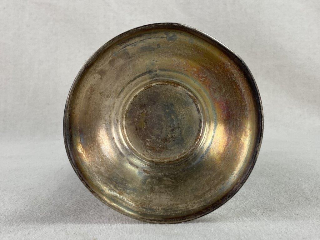 Leather Wrapped Silver Plate Vase - 4
