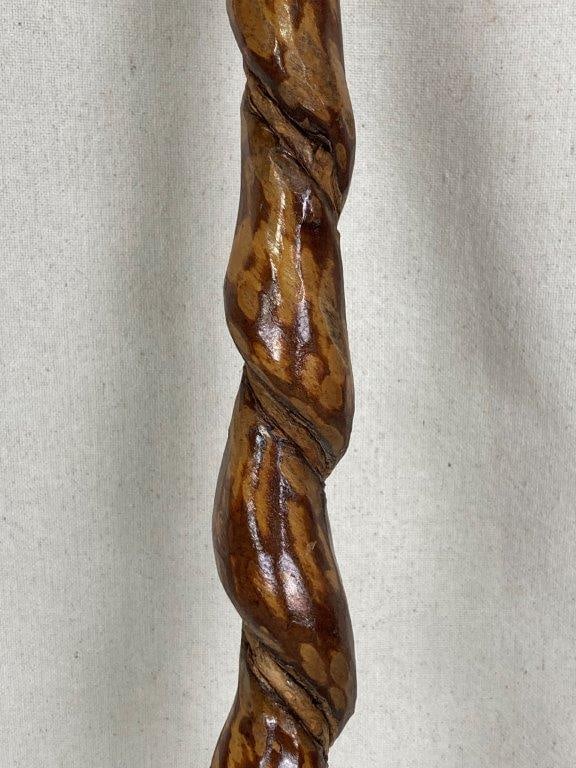Spiral Carved Wood Walking Stick - 3