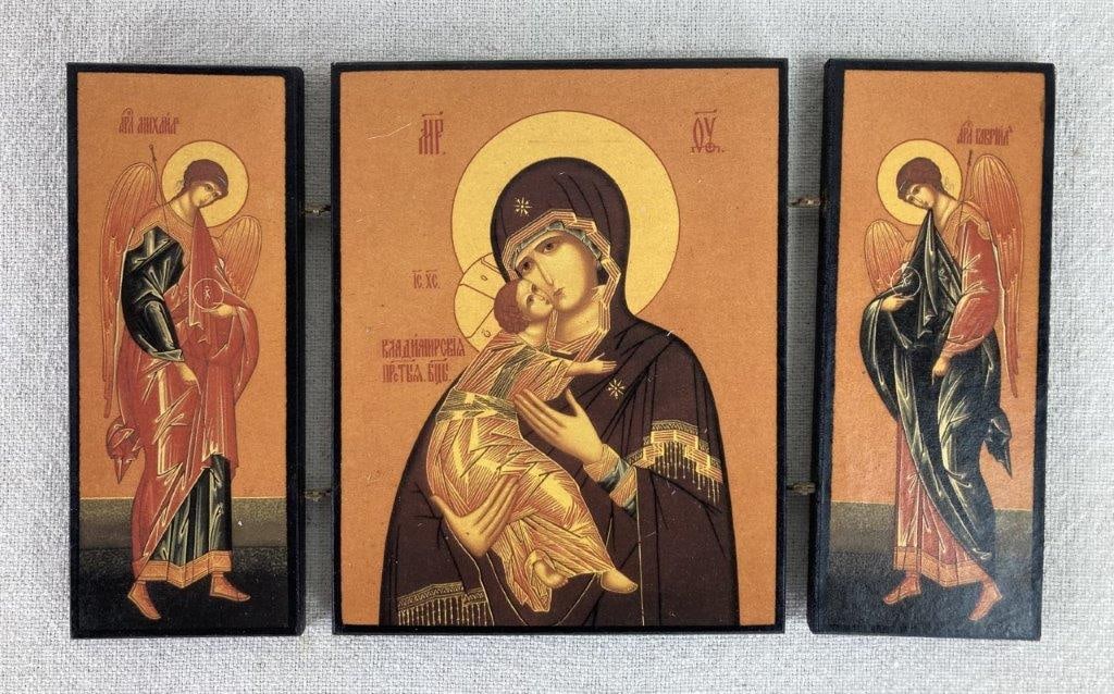 Three Triptych Religious Icons - 3