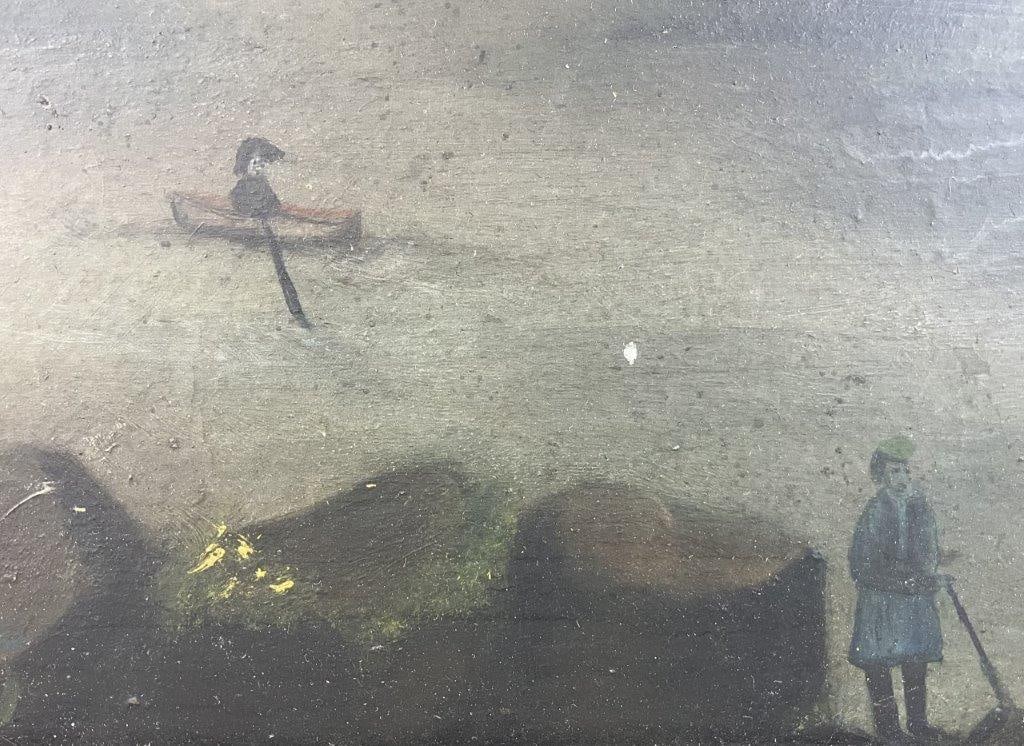 19th Century Boat on the Lake Oil Painting - 2