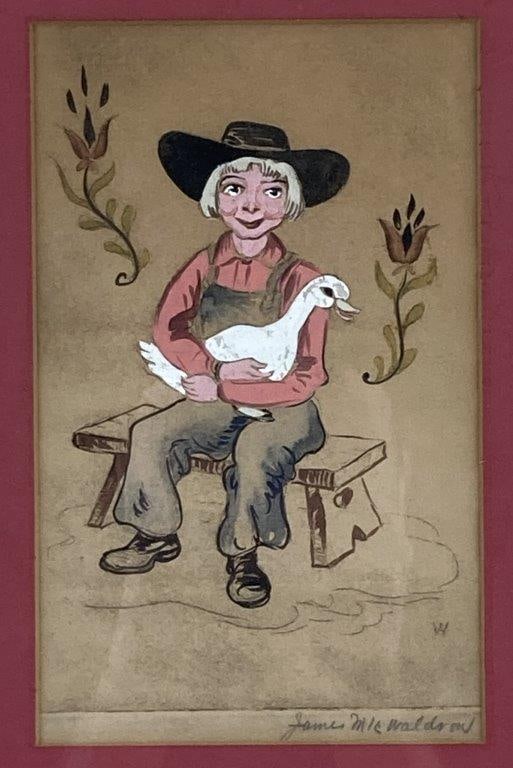 James M. K. Waldron, Amish Boy, Watercolor Painting - 2