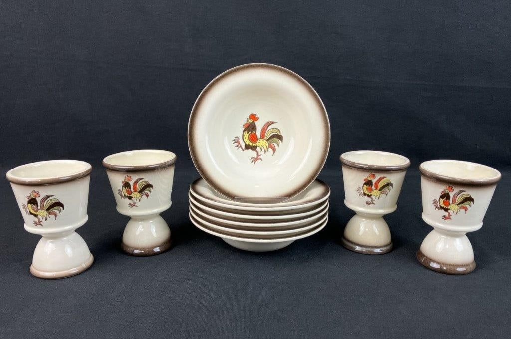 Metlox Poppytrail Red Rooster Bowls and Cups (1 of 7)