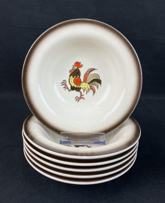 Metlox Poppytrail Red Rooster Bowls and Cups - 2