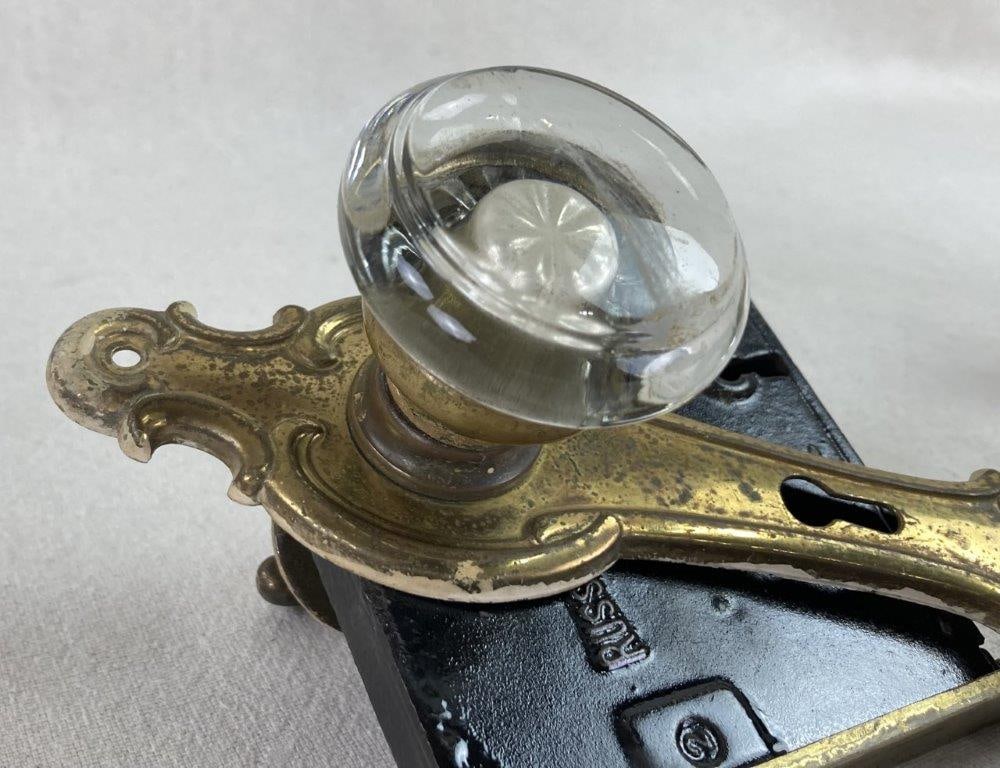 Art Deco Brass Door Locksets - 2