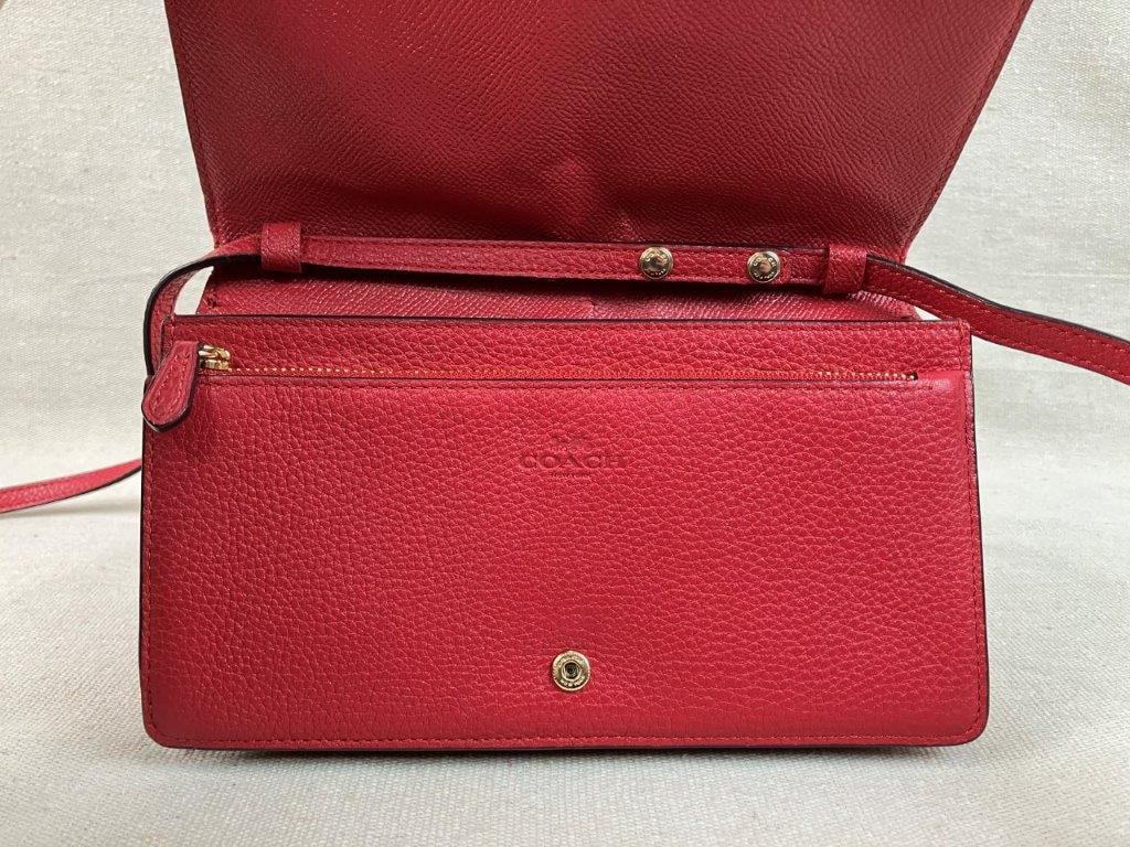 Coach Red Leather Crossbody Bag - 8