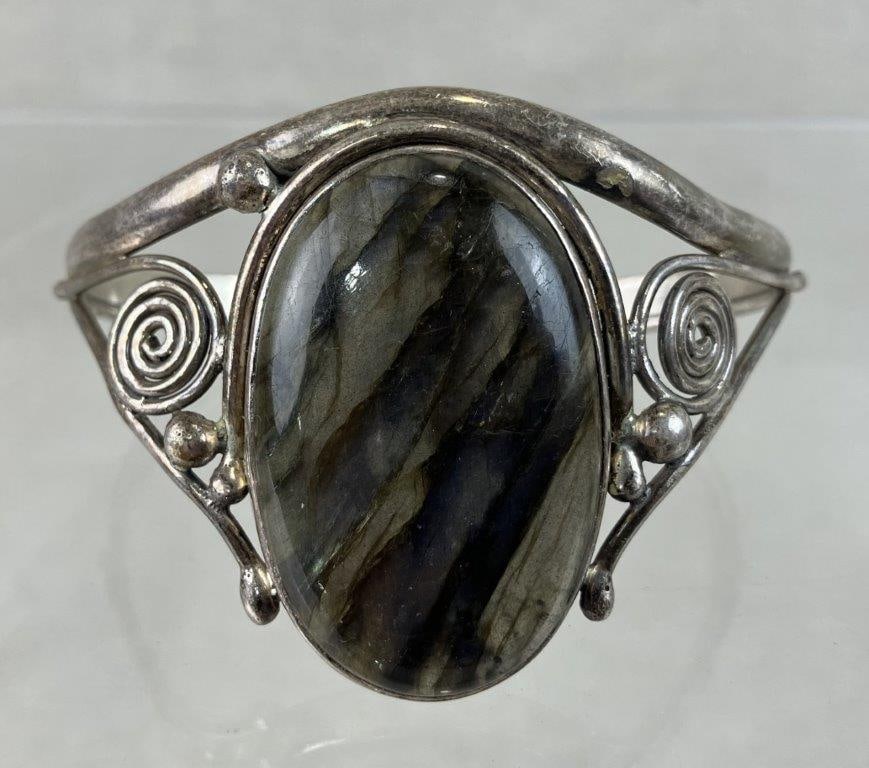 Sterling Silver Labradorite Cuff Bracelet - 2
