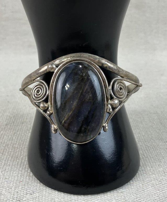 Sterling Silver Labradorite Cuff Bracelet - 5