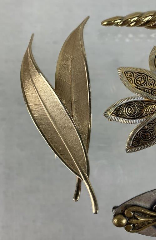 Vintage Gold-Tone Brooches Including Napier and Spanish Styles - 2