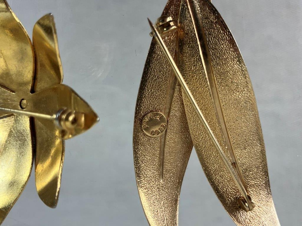Vintage Gold-Tone Brooches Including Napier and Spanish Styles - 8