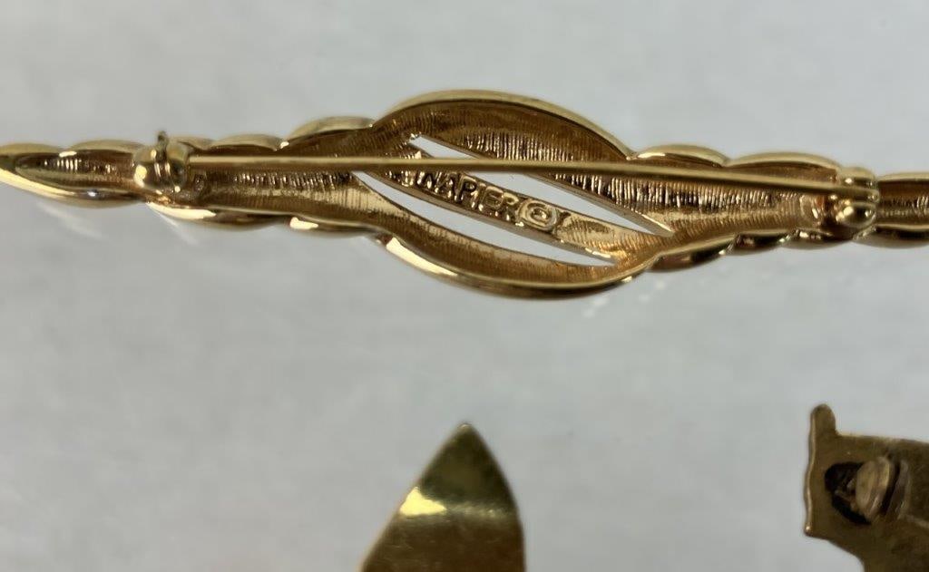Vintage Gold-Tone Brooches Including Napier and Spanish Styles - 9