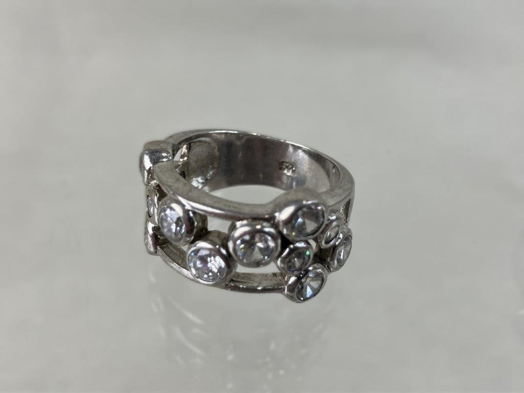 Vintage Sterling Silver Rings with Silver-tone Ring - 5
