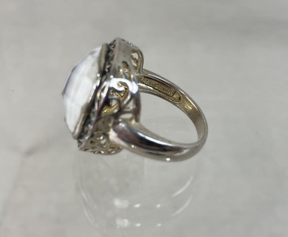 Vintage Sterling Silver Rings with Silver-tone Ring - 6