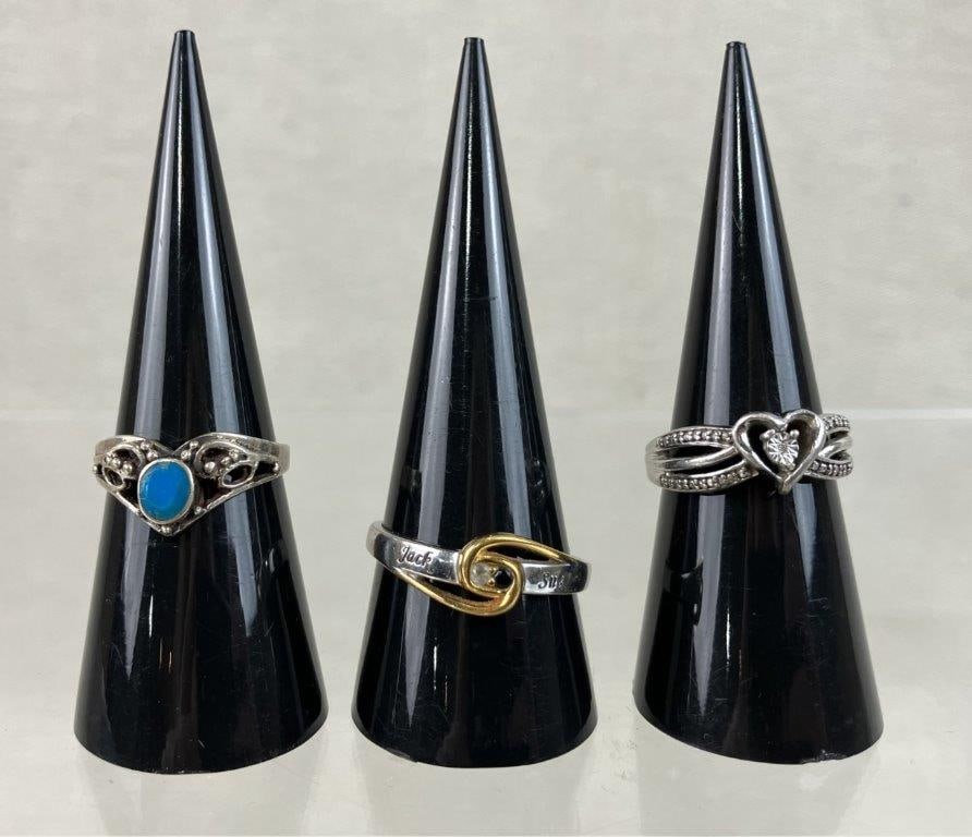 Sterling Silver Fashion Rings - 3