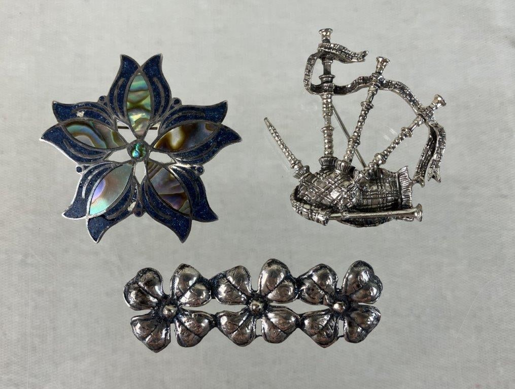Sterling Silver Brooches Including Taxco (1 of 8)