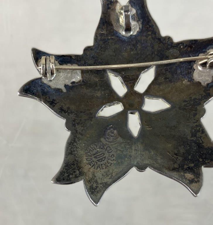 Sterling Silver Brooches Including Taxco - 6