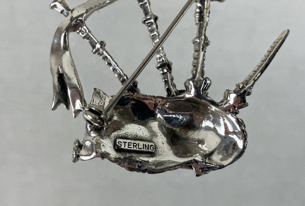Sterling Silver Brooches Including Taxco - 8