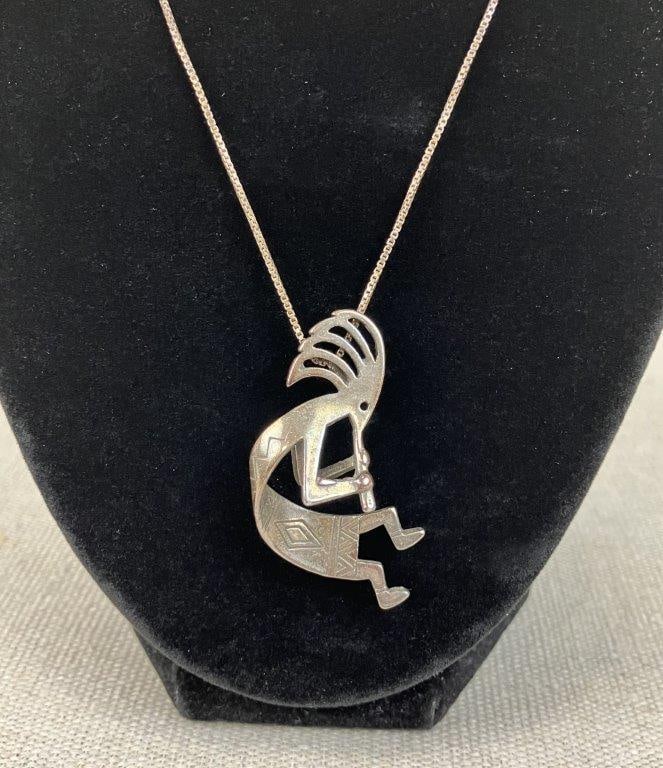 Sterling Silver Kokopelli Necklace - 2
