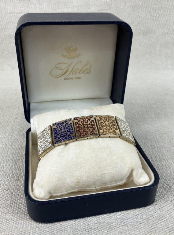 Renaissance Revival Enameled Filigree Bracelet - 2