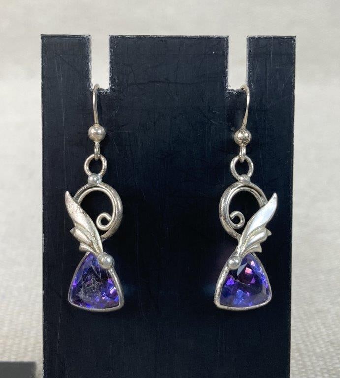Two Pairs of Artisan Sterling Silver Dangle Earrings - 3