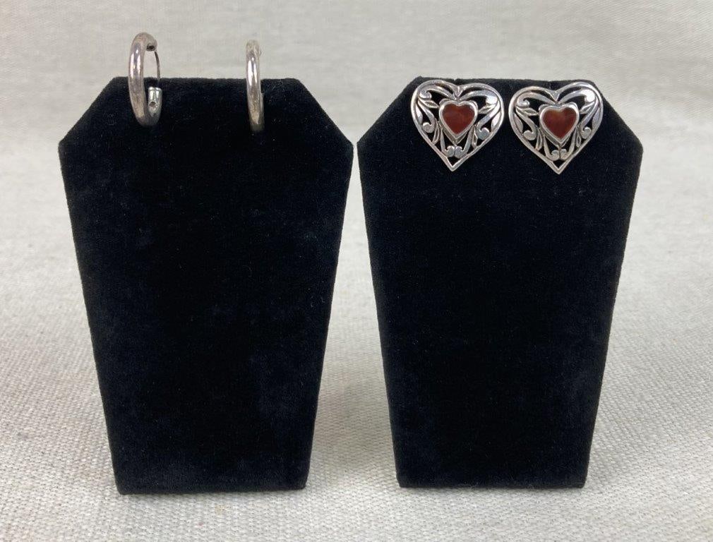 Two Pairs of Sterling Silver Earrings - 2