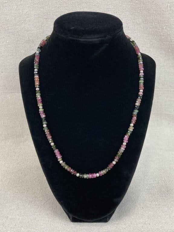Sterling Silver Tourmaline Gemstone Earrings and Necklace - 2
