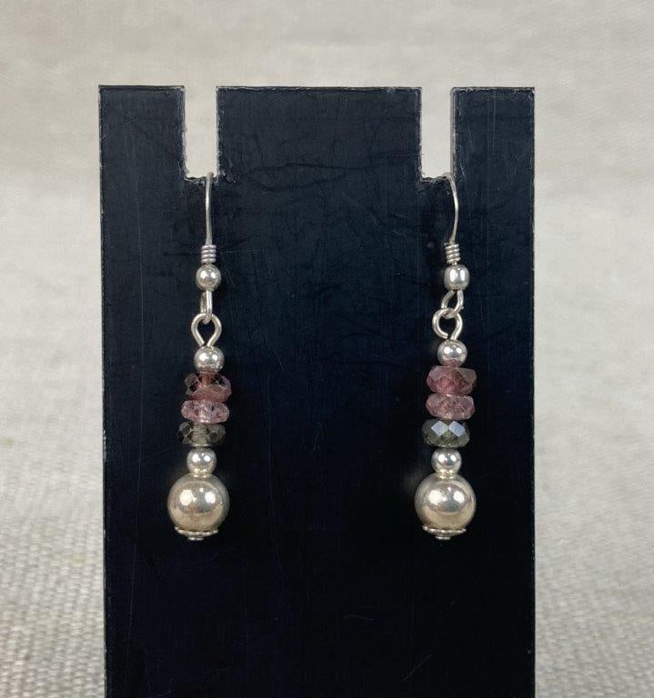 Sterling Silver Tourmaline Gemstone Earrings and Necklace - 5