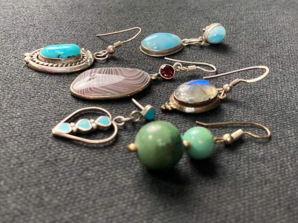 Collection of Six Pierced Mismatched Earrings - 2