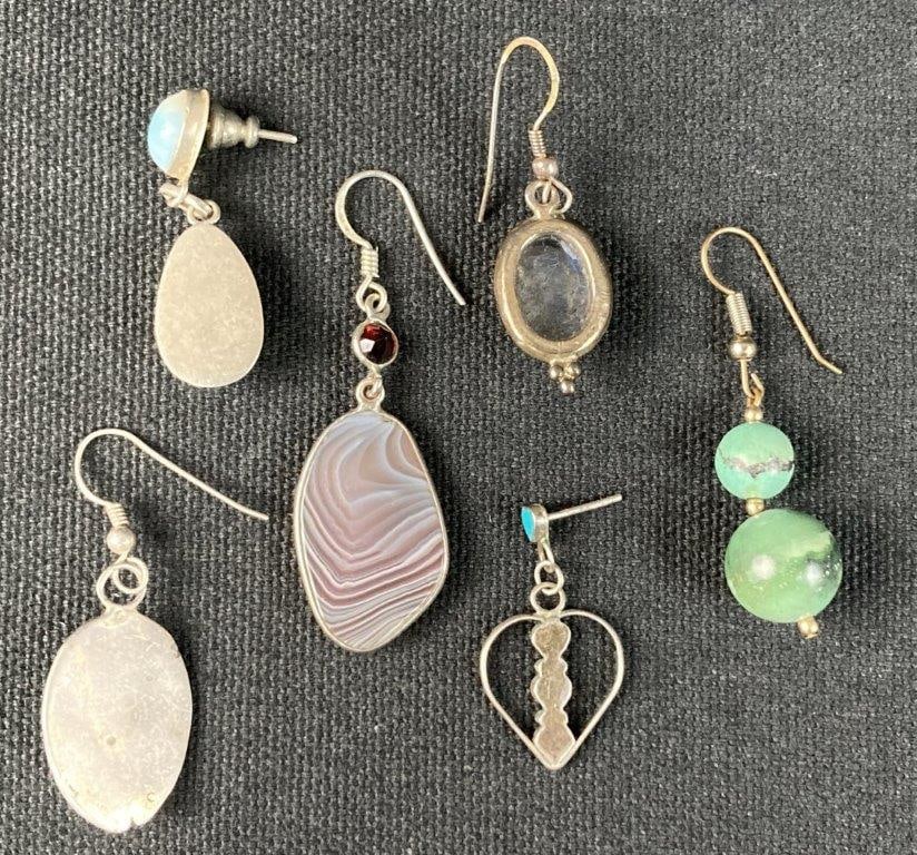Collection of Six Pierced Mismatched Earrings - 4