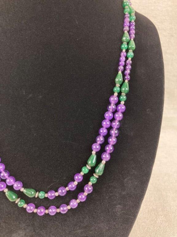 Amethyst and Aventurine Beaded Necklace - 2