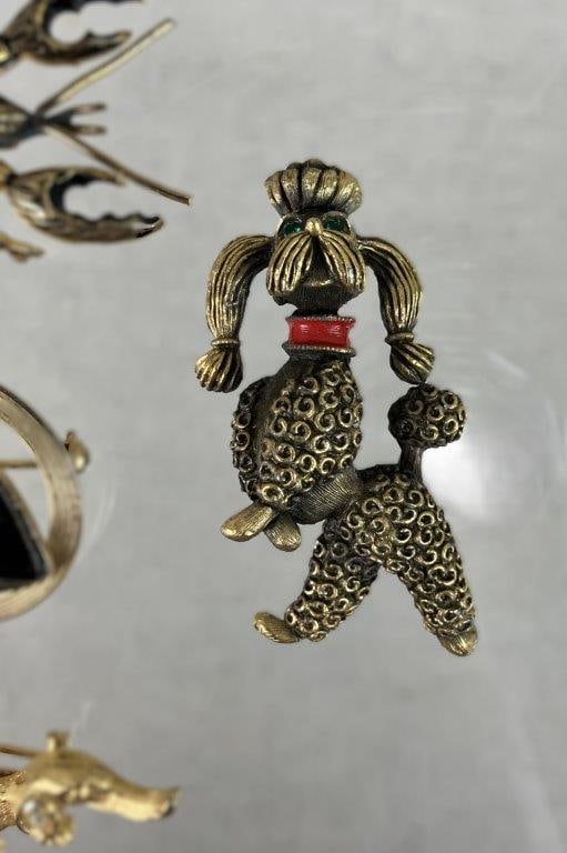Assortment of Gold-tone Brooches Including Jonette Jewelry and Napier - 4