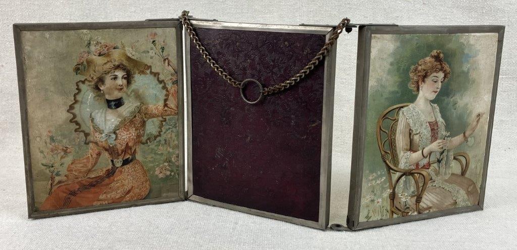 Antique Edwardian Triptych Folding Vanity Mirror (1 of 9)