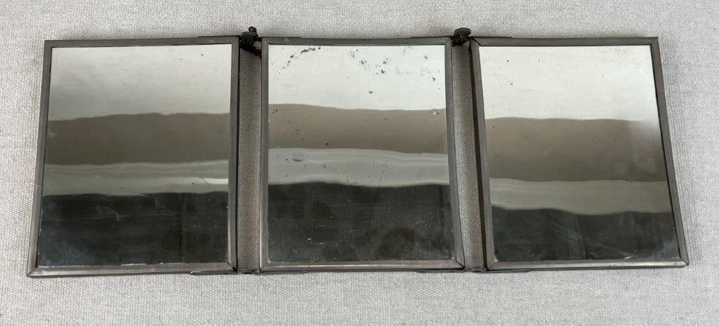 Antique Edwardian Triptych Folding Vanity Mirror - 3