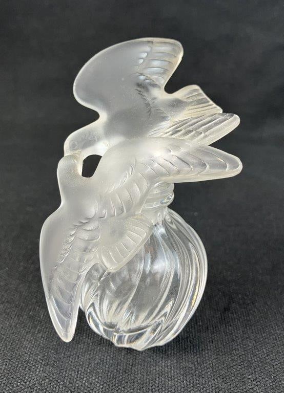 Lalique Art Glass Dove Perfume Bottle - 2