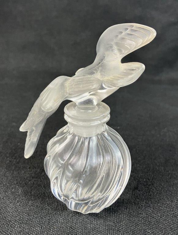 Lalique Art Glass Dove Perfume Bottle - 3
