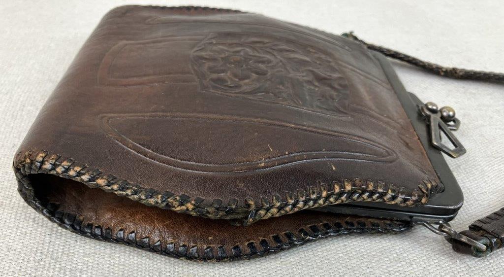 Art Nouveau Tooled Leather Purse - 10