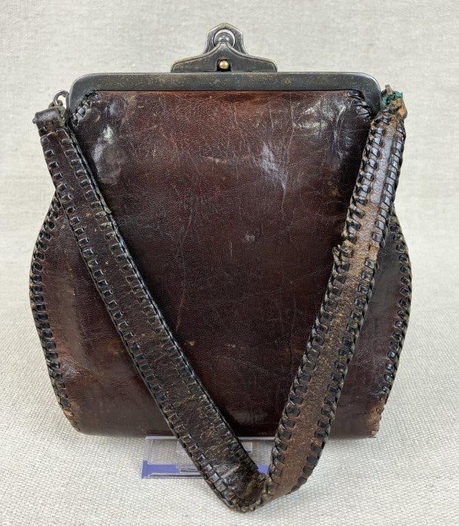Art Nouveau Tooled Leather Purse - 4