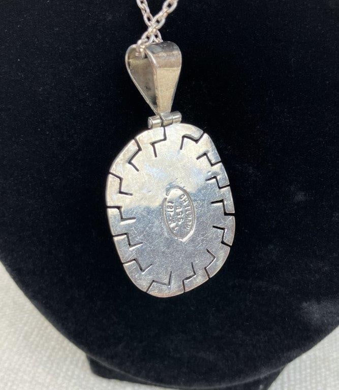 Taxco Montero 950 Sterling Silver Turquoise Necklace - 3