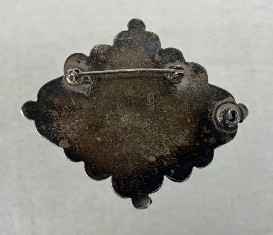 Vintage Mexican Sterling Silver Flower Brooch - 3